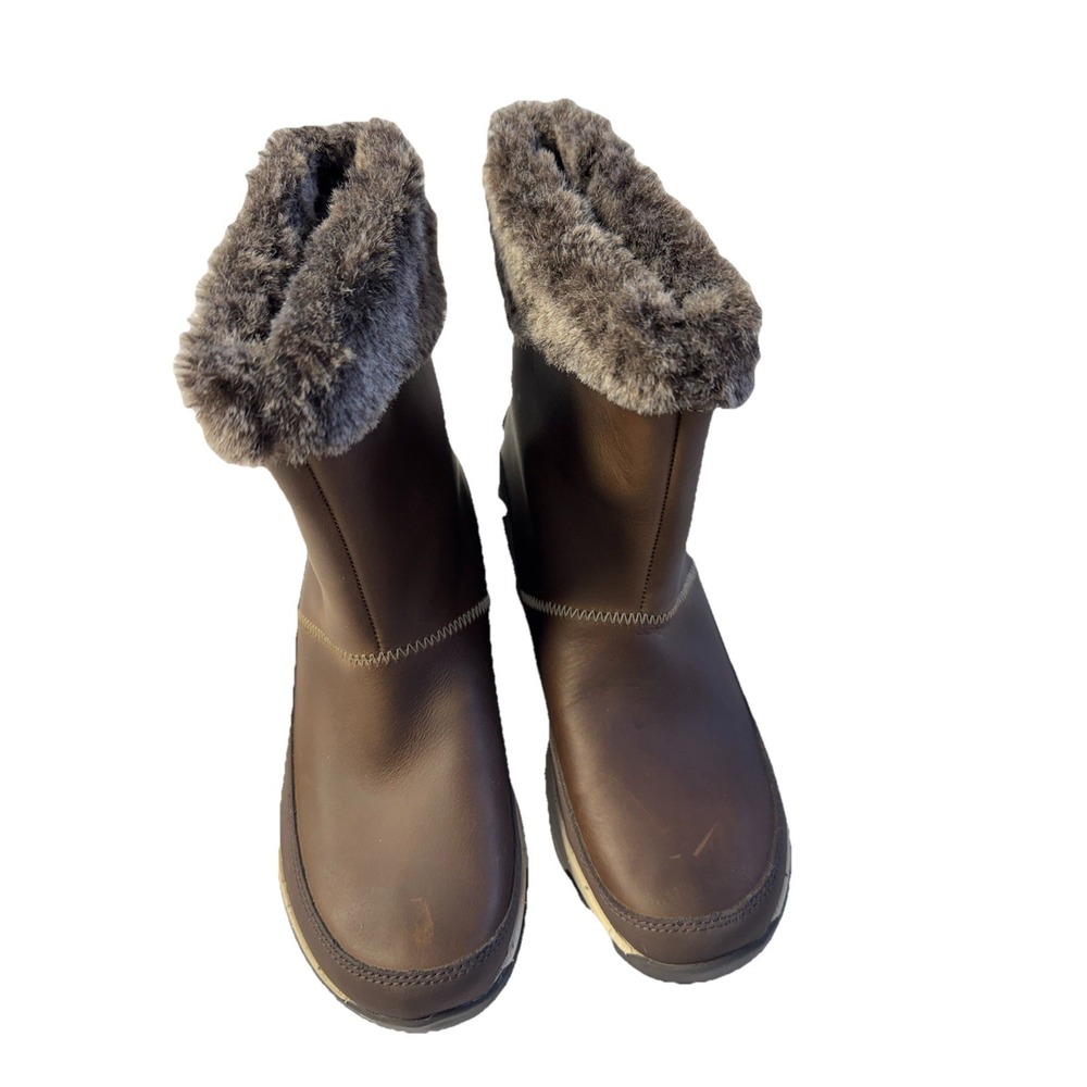 Chaco Borealis Mid‎ Womens 6 Winter Boots Brown Leather Mink Waterproof NEW